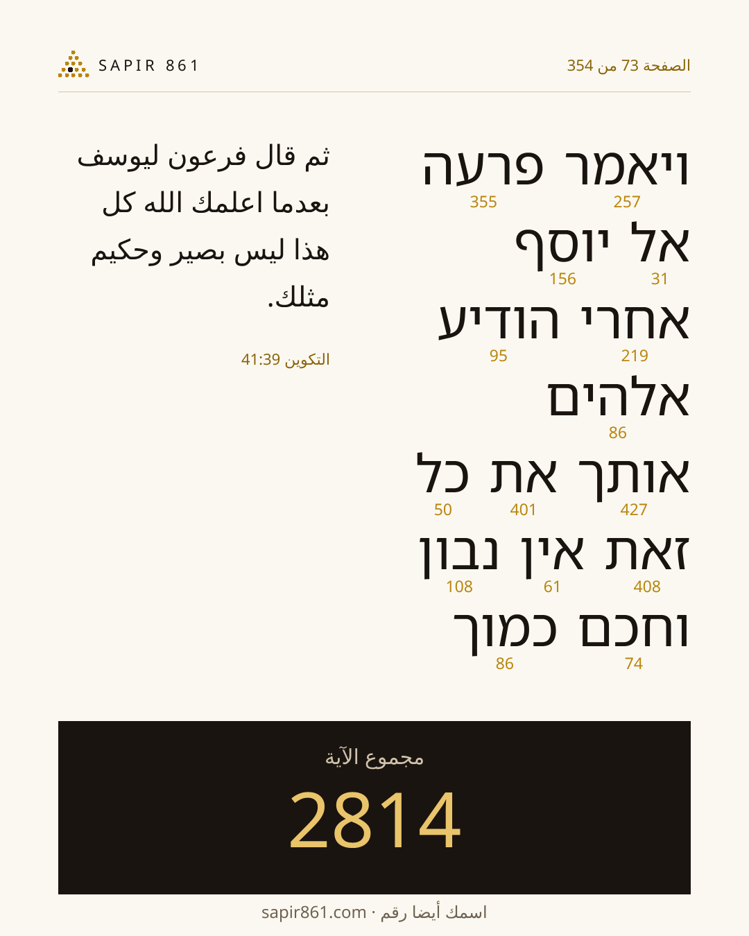 بطاقة الآية 73