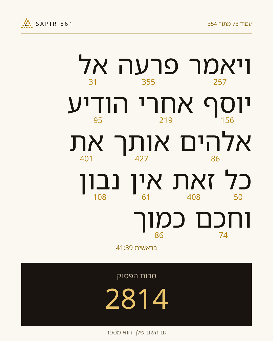 כרטיס פסוק 73