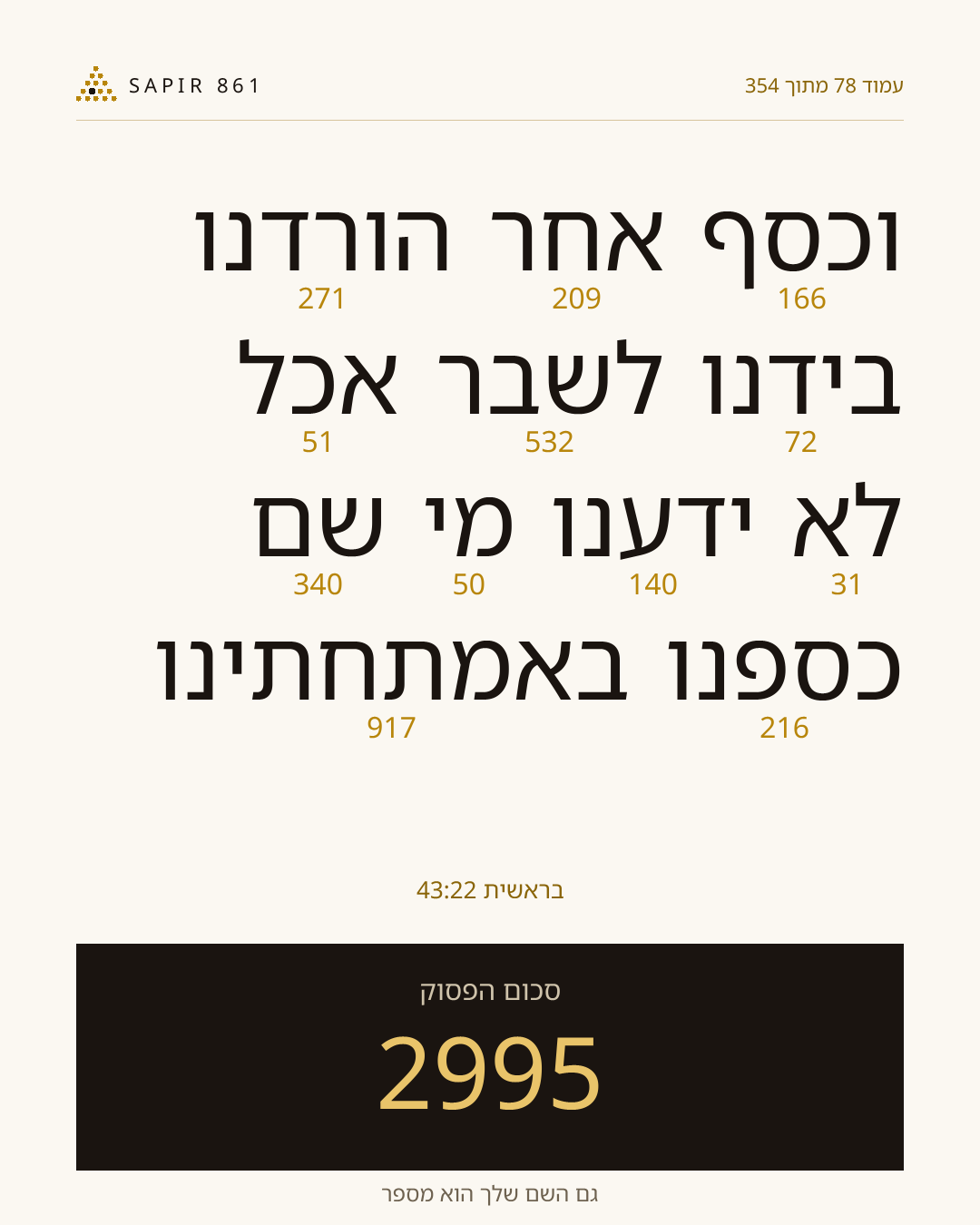 כרטיס פסוק 78