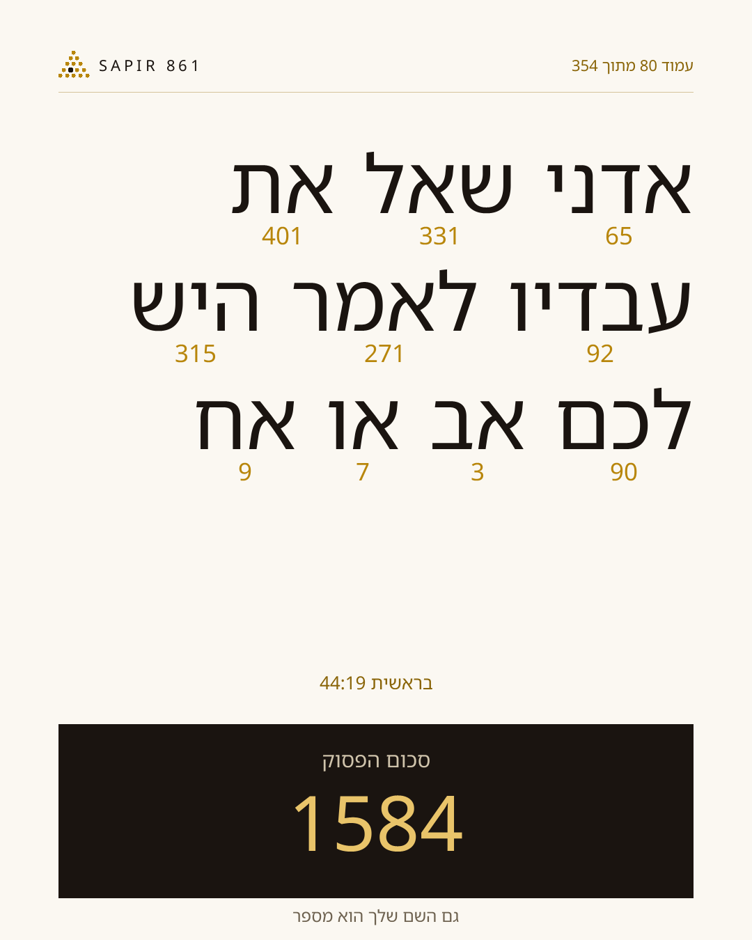 כרטיס פסוק 80