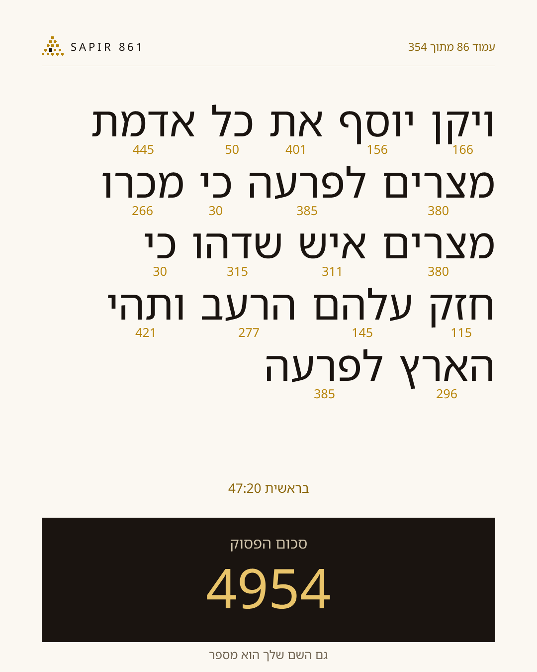 כרטיס פסוק 86