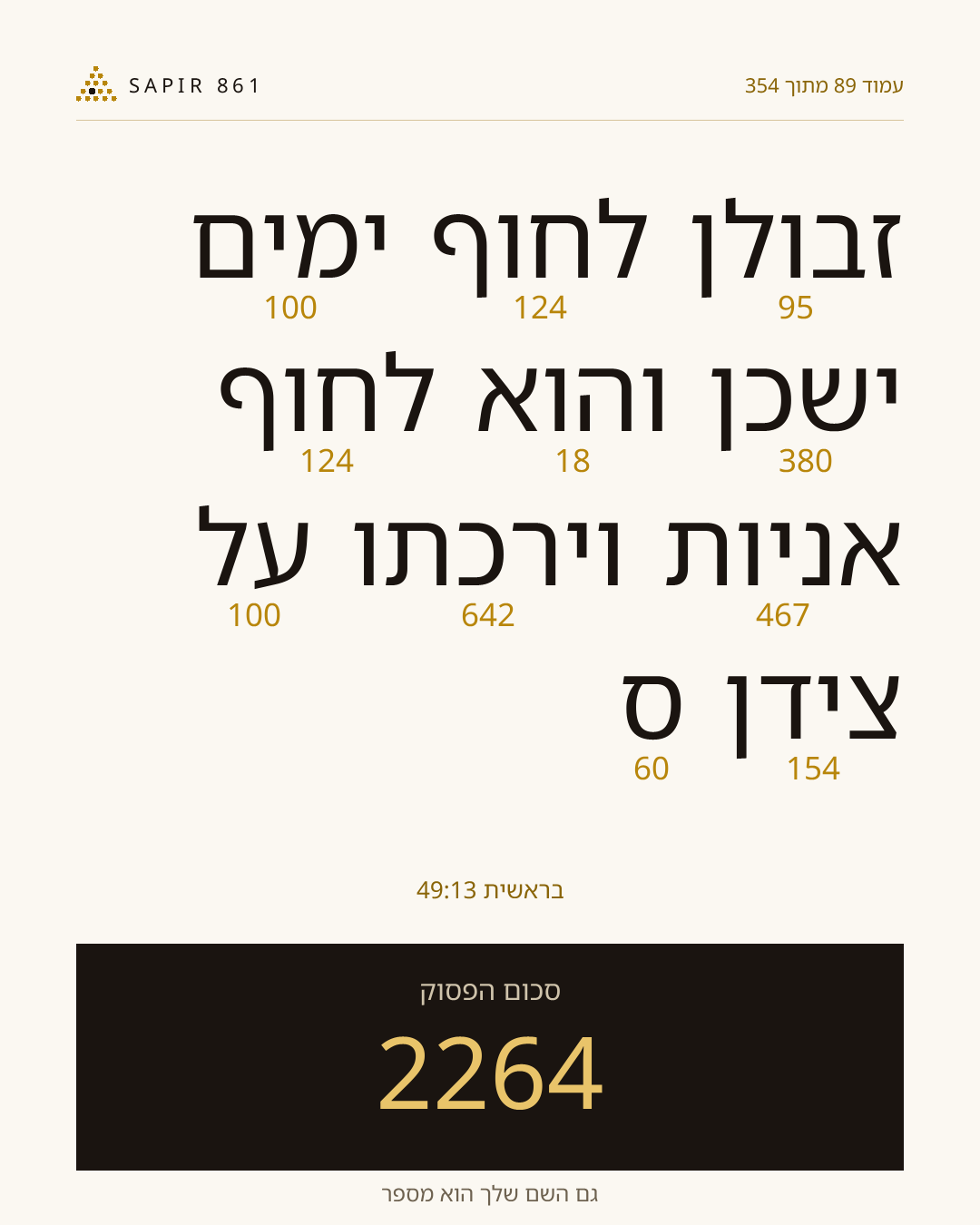 כרטיס פסוק 89