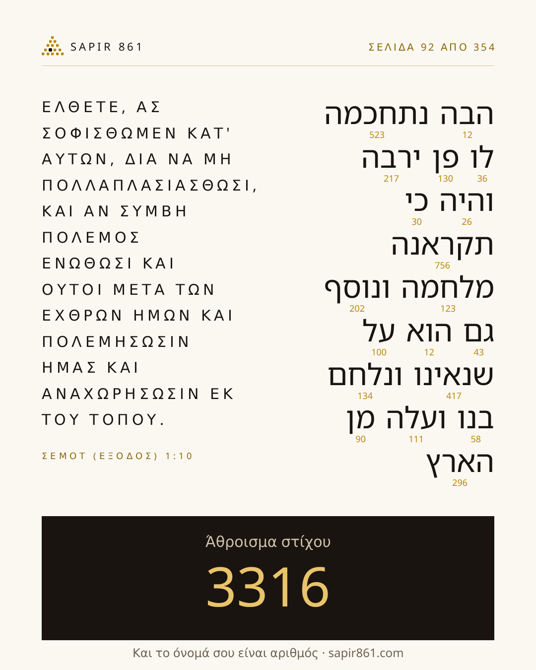 Κάρτα στίχου 92