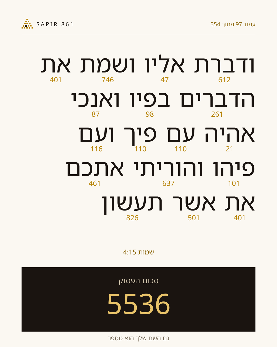 כרטיס פסוק 97