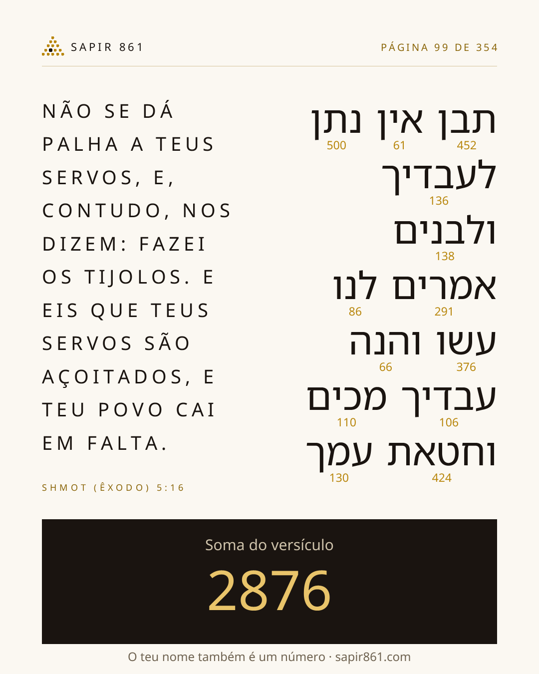 Cartão do versículo 99